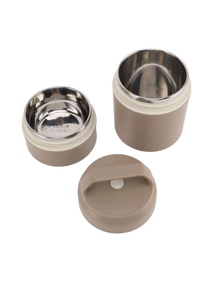 Thoraya - Stainless Steel Insulated Food Jar Double Layer 620ml Capacity Leak Proof Lid Insulated Food Container Wide Mouth Khaki - Image 1