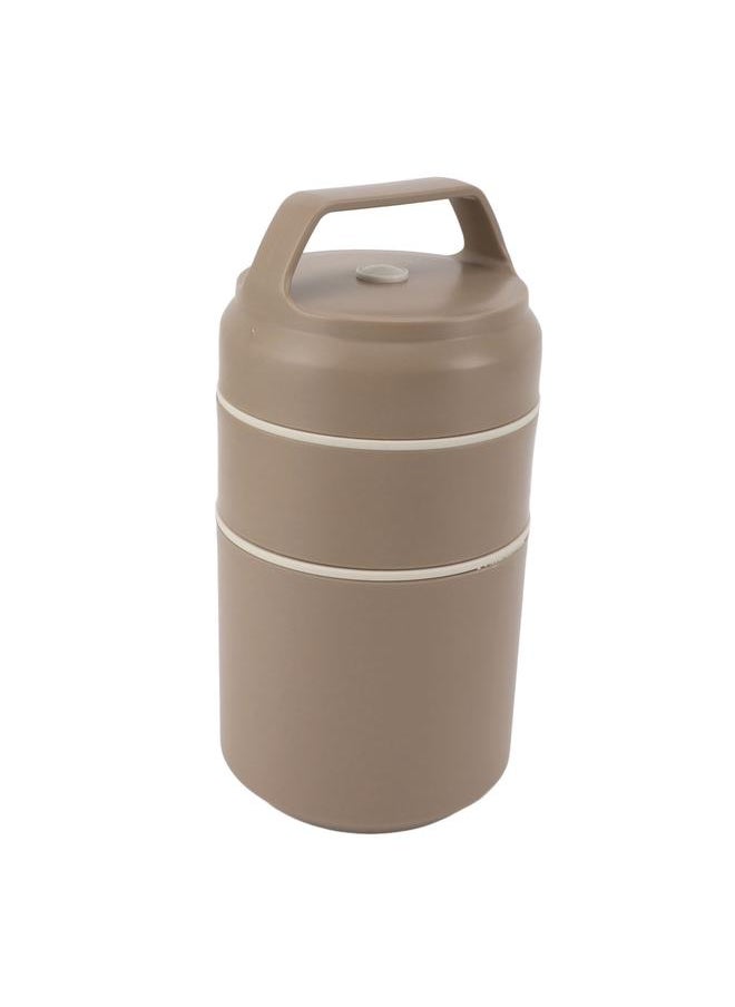 Thoraya - Stainless Steel Insulated Food Jar Double Layer 620ml Capacity Leak Proof Lid Insulated Food Container Wide Mouth Khaki - Image 1