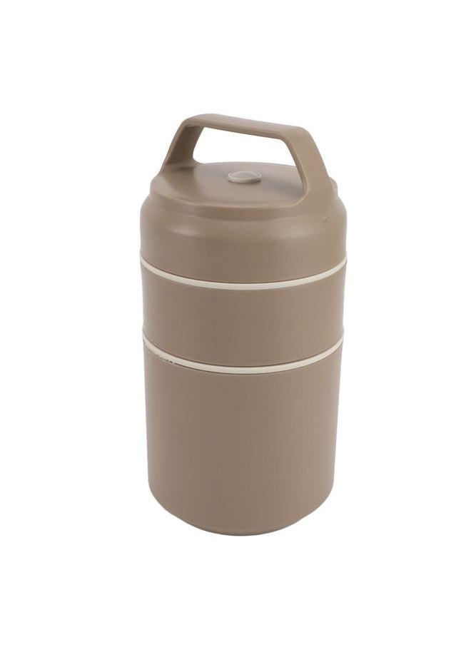 Thoraya - Stainless Steel Insulated Food Jar Double Layer 620ml Capacity Leak Proof Lid Insulated Food Container Wide Mouth Khaki - Image 1