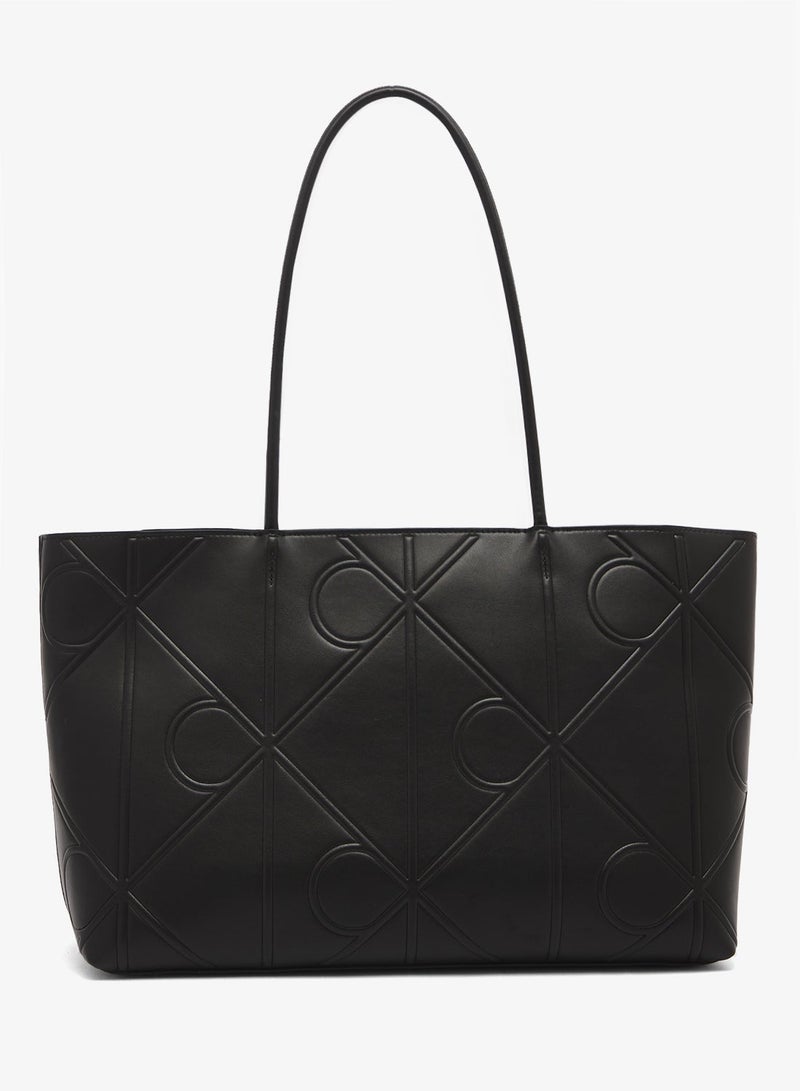 CALVIN KLEIN Embossed Allover Monogram Logo Tote Bag - Image 3