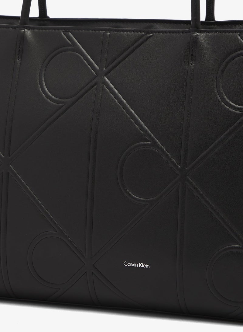 CALVIN KLEIN Embossed Allover Monogram Logo Tote Bag - Image 5