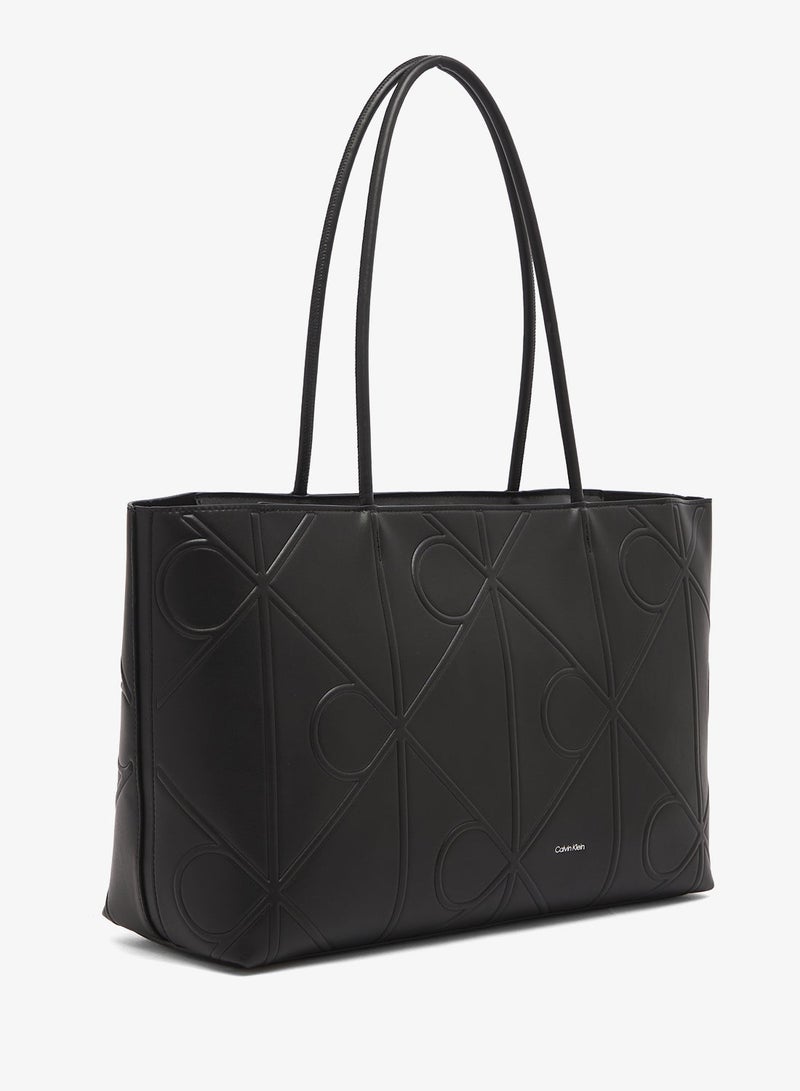 CALVIN KLEIN Embossed Allover Monogram Logo Tote Bag - Image 4