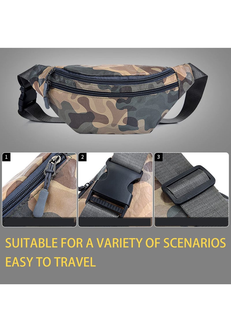 SYOSI - Bumbags for Ladies Men Women, Large Crossbody Pack Belt Bag with Adjustable Buckle, Waterproof Bumbags Fashion Waist Packs, Casual Waist Bag for Sport Running Jogging (Camouflage) - Image 1