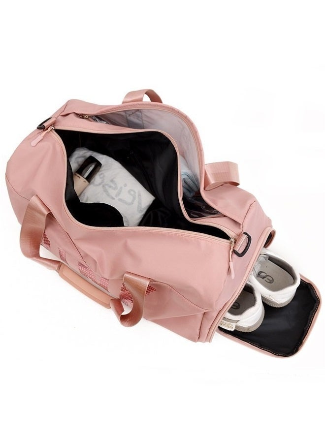 Sweet Ladylike Fashion Sports Plain Duffel Bag Pink，Gym Tote Hospital Bag for Labor Deliveries Hospital Body Bag Shoes Pink Comfortable Carrying Straps