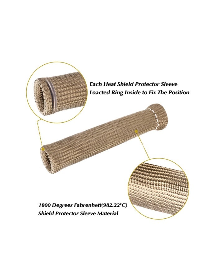 8PCS Titanium Spark Plug Wire Boots Thermal Protection Insulator Sleeve 2500 F High Temp Protection Heat shield Cover Wrap for Car Truck (Brown) - Image 1