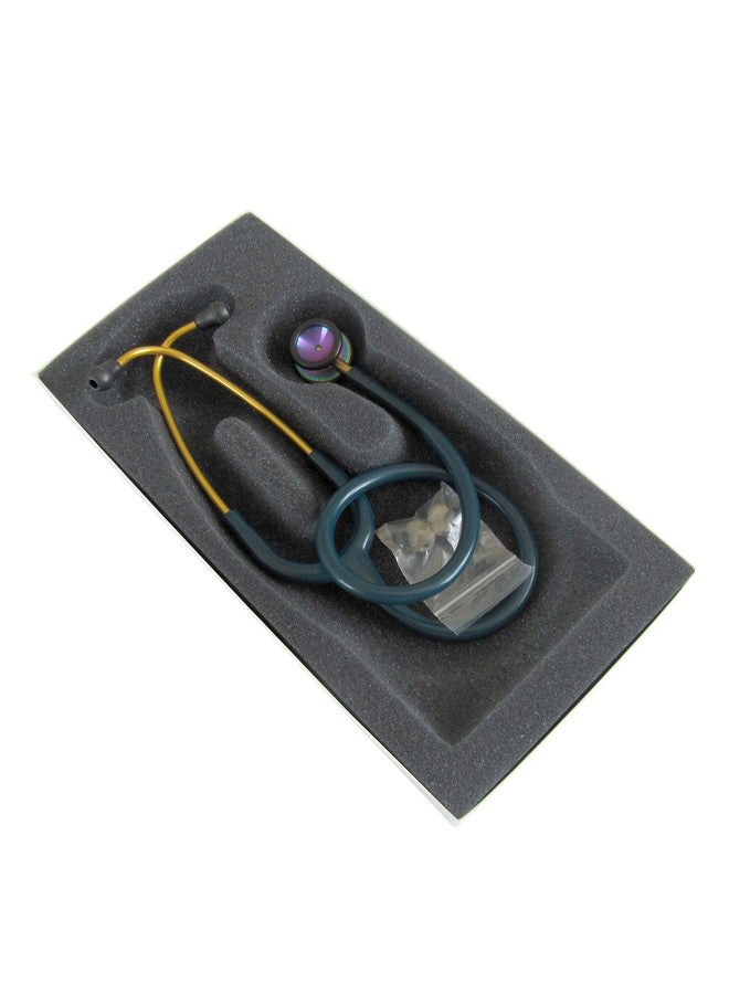 3M Littmann Classic Ii Pediatric Stethoscope, 2153, Stainless Steel Rainbow-Finish Chestpiece, 28" Caribbean Blue Tube, Brass Stem, And Headset - Image 4