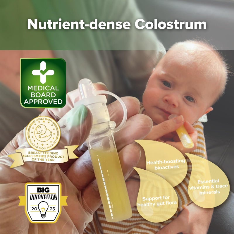 haakaa Colostrum Collector Kit Breast Milk Collector with Cotton Cloth Wipe and Storage Case, Ready-to-Use, Reusable, 4ml/6pcs - Image 2