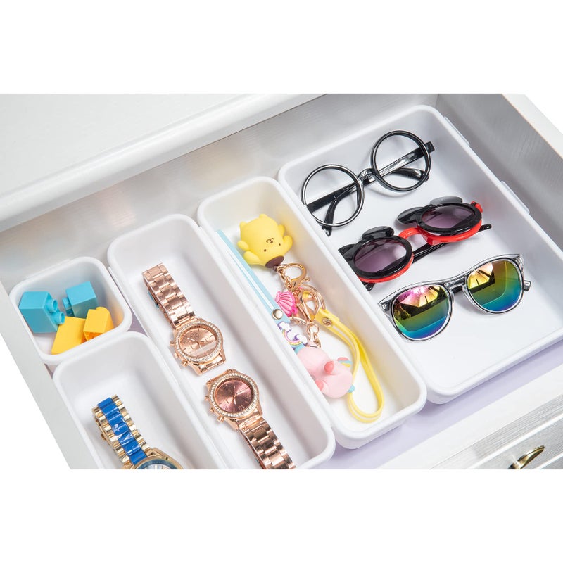 Backerysupply Interlocking Desk Drawer Organizer Separators For Kitchen  Bathroom  Makeup  Office (Set Of 10) - Image 3