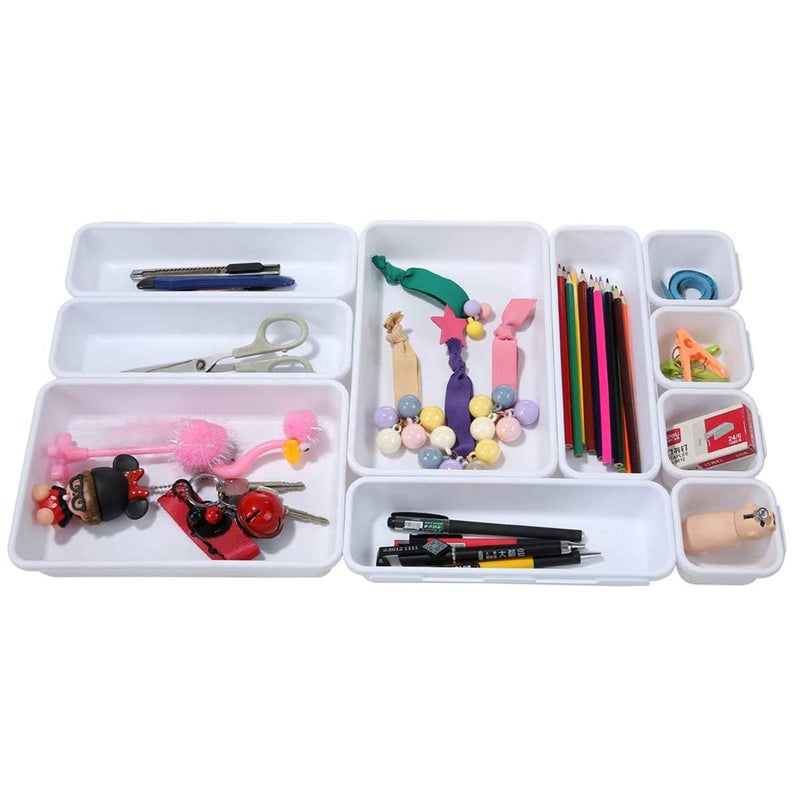 Backerysupply Interlocking Desk Drawer Organizer Separators For Kitchen  Bathroom  Makeup  Office (Set Of 10) - Image 1