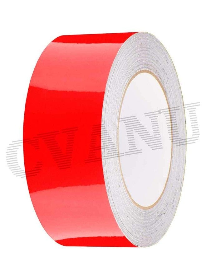 CVANU Red Gloss Self- Adhesive Vinyl Tape Roll (Size 4inch X 25Feet)