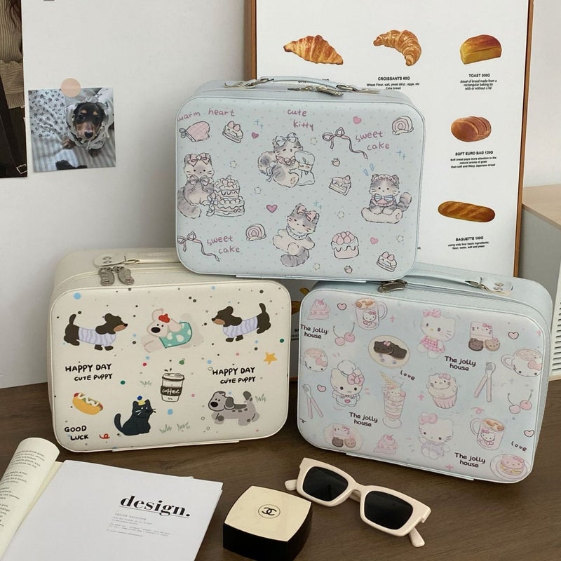 Cake Cat Cartoon Cosmetic Case Women'S Large Capacity High-Value Skin Care Storage Portable Cosmetic Bag - Image 3