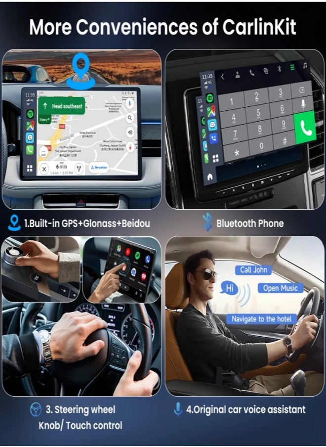 كار لينكيت - كارلين نت كاربلاي جديدة 8 GB، محول لاندرويد اوتو لاسلكي، دونجل محمول لراديو سيارة OEM مع تشغيل سيارة سلكية. - Image 1