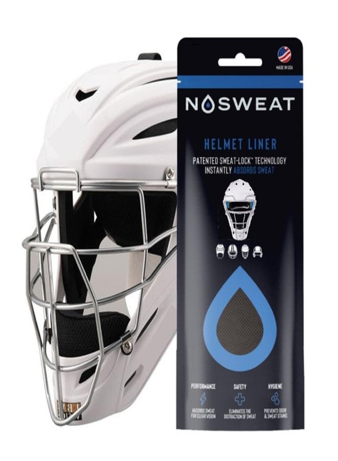 No Sweat Batting Helmet Sweat Liner for Baseball & Softball - NoSweat Patented Helmet Sweatbands (12) Black - Image 2