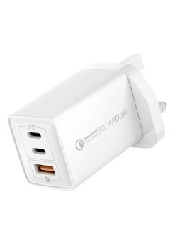 Momax MOMAX GaN Charger, 3 Port 67W USB C, Compact PD 3.0 Charger, High Power Wall Charger for Laptops, MacBook, iPad Pro,Mini, iPhone 15,Pro,Pro Max, White  - Image 2