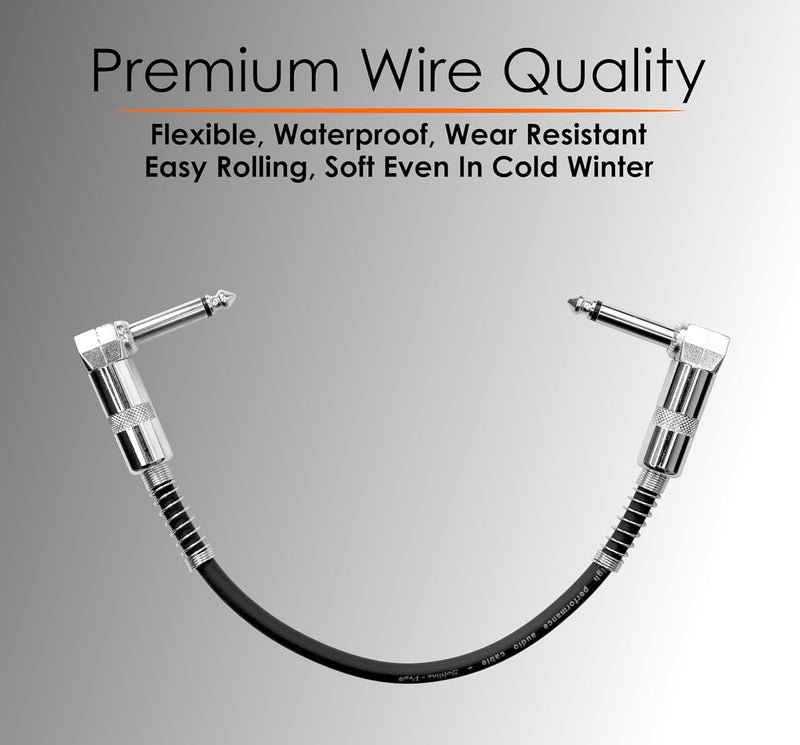 Softline Pro SP PRT 09 Guitar Patch Cable Right Angle 25 cm 1/4 Instrument Cable For Effect Pedals (9 Inch) (Silver Plated Pack of 6) - Image 4