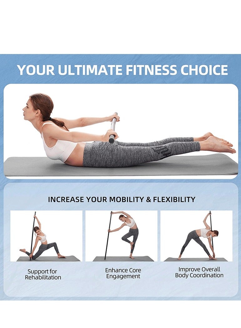 Generic Multifunctional Yoga Stick - Adjustable Metal Stretching Rod with Handles - Portable Exercise Aid (60in/152.4cm)  - Image 4
