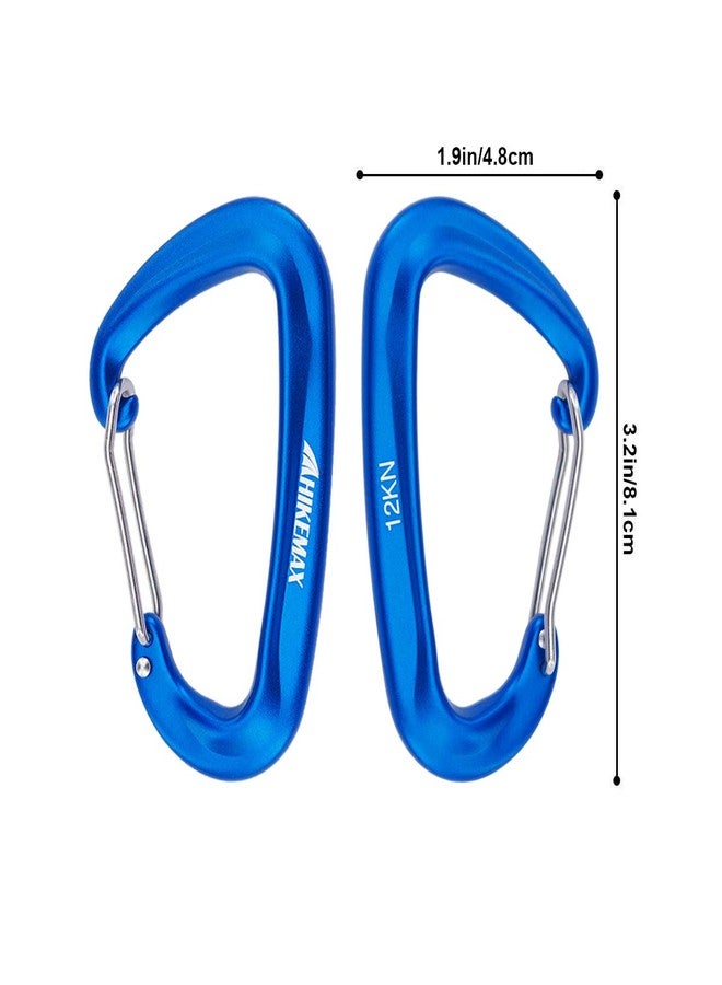 Hikemax 7075 Aluminum Carabiners, Heavy Duty Carabiners Clips 12 KN for Hammocks, Clipping On Camping Accessories, Keychains - Image 2