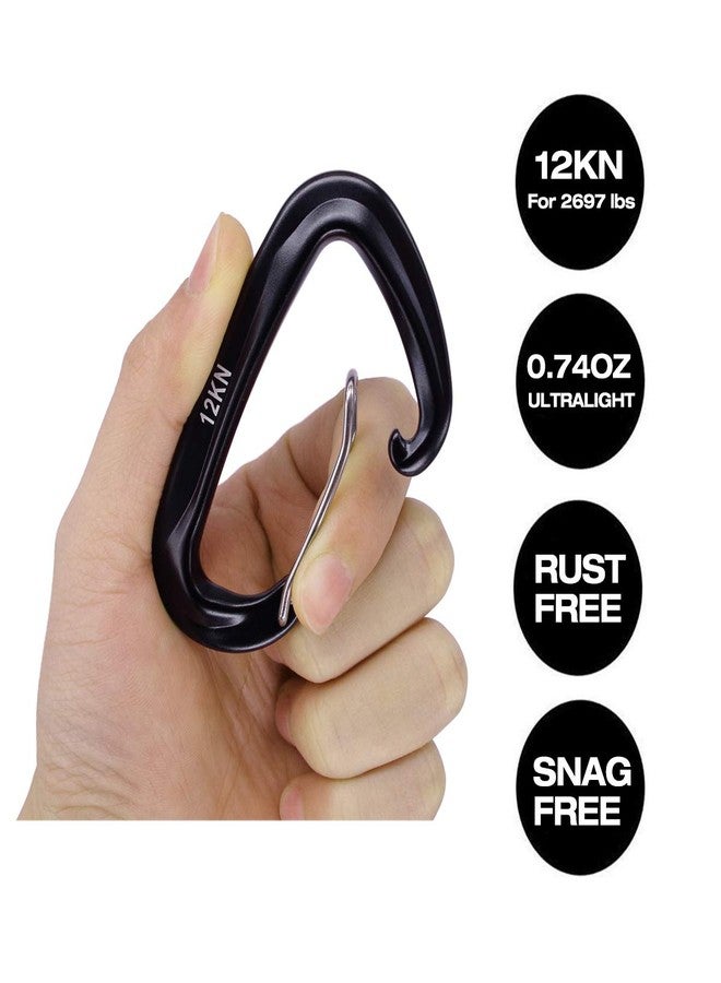 Hikemax 7075 Aluminum Carabiners, Heavy Duty Carabiners Clips 12 KN for Hammocks, Clipping On Camping Accessories, Keychains - Image 3