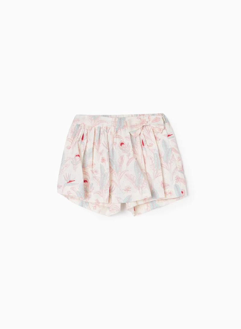 زيبي Zippy Cotton Skort With Floral Motif For Girls