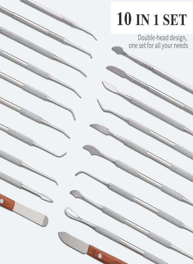 SeeFDENT 10 PCS Dental Wax Carving Tools Stainless Steel Waxing Modeling Kits - Image 3