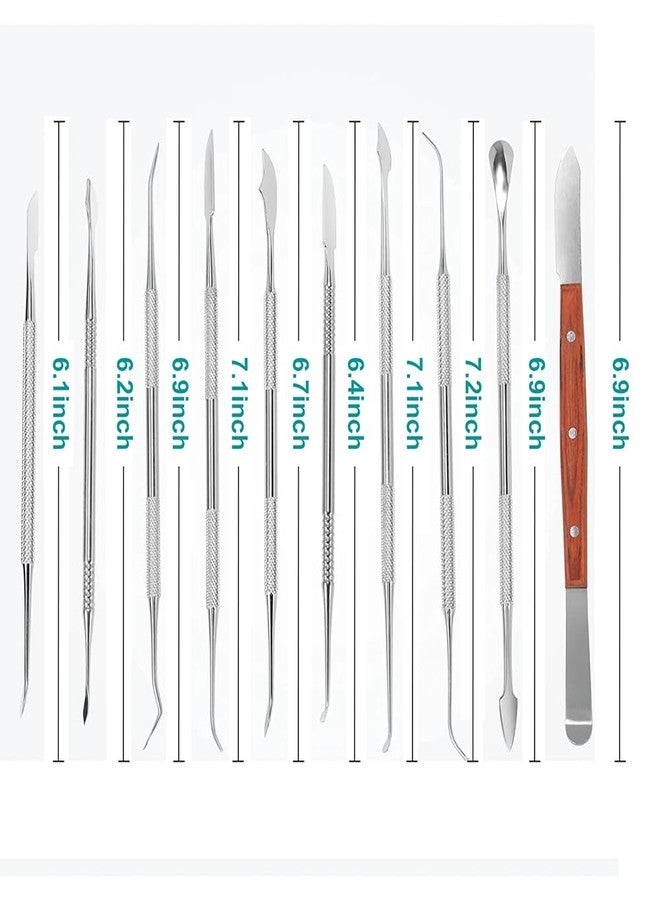 SeeFDENT 10 PCS Dental Wax Carving Tools Stainless Steel Waxing Modeling Kits - Image 4
