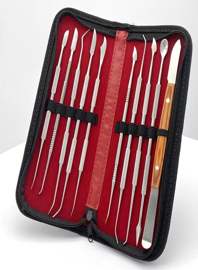 SeeFDENT 10 PCS Dental Wax Carving Tools Stainless Steel Waxing Modeling Kits - Image 1