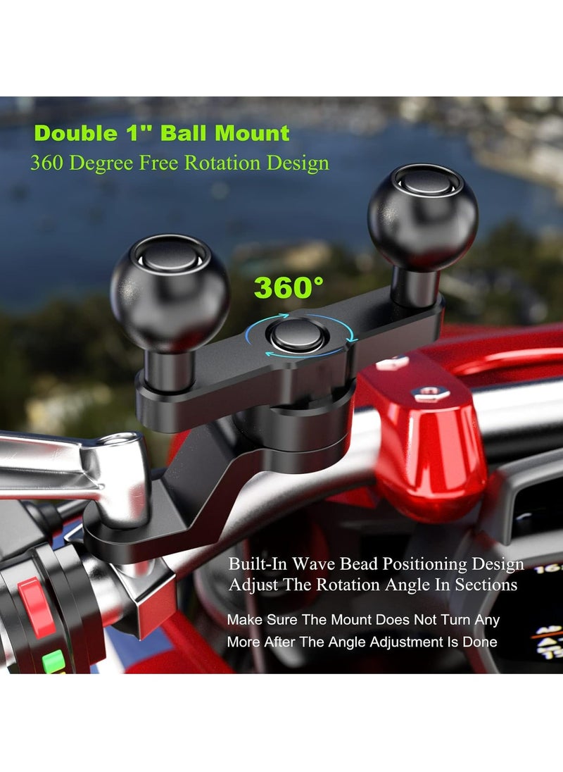 Oasisgalore - Aluminum Alloy Phone Holder Mount Base Bike Motorcycle Phone Mount Holder Base with RAM Mounts B Size 1 Inch Ball Double Socket Arm - Image 1