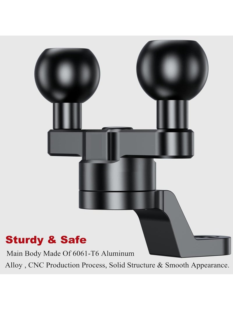 Oasisgalore - Aluminum Alloy Phone Holder Mount Base Bike Motorcycle Phone Mount Holder Base with RAM Mounts B Size 1 Inch Ball Double Socket Arm - Image 1