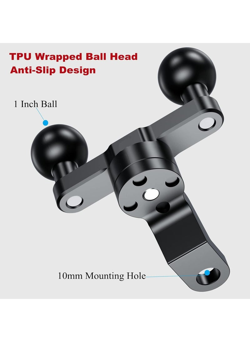 Oasisgalore - Aluminum Alloy Phone Holder Mount Base Bike Motorcycle Phone Mount Holder Base with RAM Mounts B Size 1 Inch Ball Double Socket Arm - Image 1