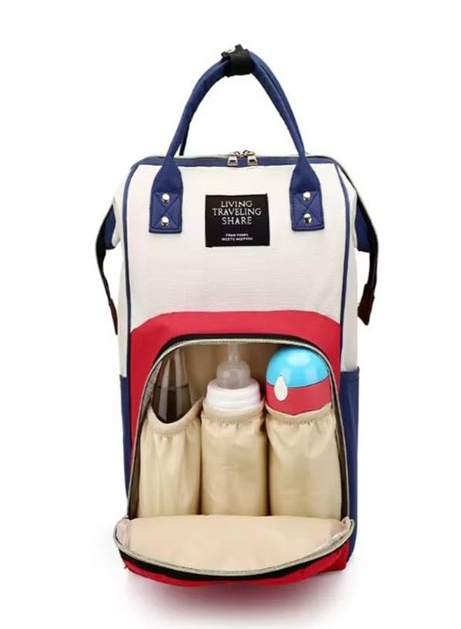 PAUL SONS Diaper Bag Backpack, Mummy Bag for Multi-Function Waterproof and Large Capacity Organizer with Wide Opening, Baby Care Travel Bag (1, Red and White, Medium) - Image 3