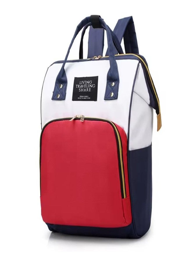 PAUL SONS Diaper Bag Backpack, Mummy Bag for Multi-Function Waterproof and Large Capacity Organizer with Wide Opening, Baby Care Travel Bag (1, Red and White, Medium) - Image 1