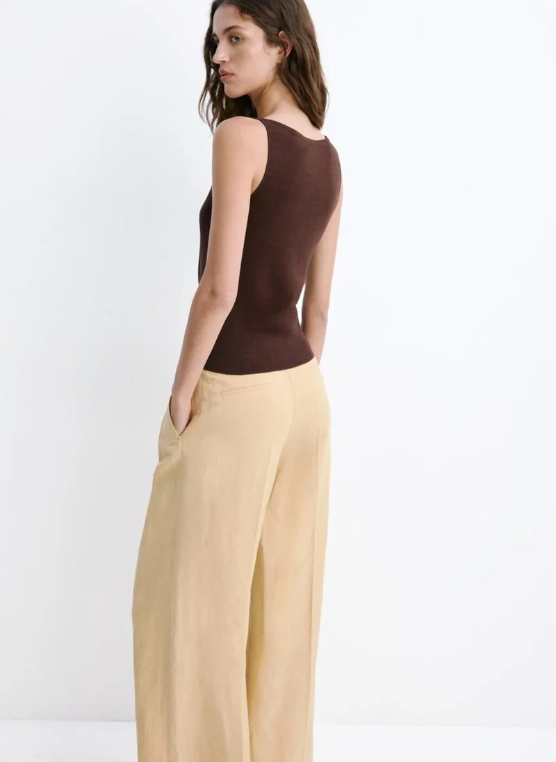 مانجو Fine-Knit Boatneck Top