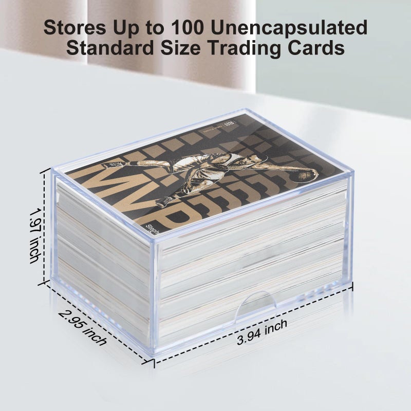 RIXUGIT 10-Pack 100-Count Deck-Case Card-Box - 2 Piece Trading Card Storage Box, Trading Deck Boxes, Clear Case Collection Storage Box for Gaming, Sports, Playing - Image 2