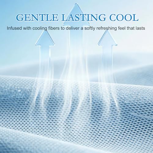 YOUR MOON Queen Size Cooling Mattress Pad for Hot Sleepers - Soft Breathable Noiseless Bed Pad Cover Mattress Cover, 8"-16" Deep Pocket - Enhanced Cooling Technology for Restful Sleep, Light Blue - Image 4