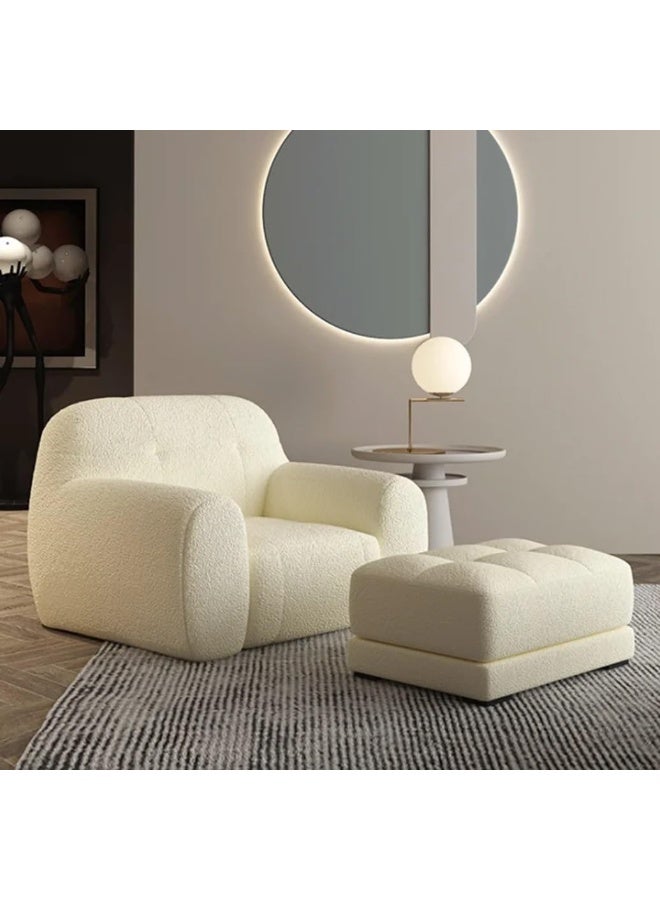 Generic Ultimate Comfort Trio Boucle Sofa Chair and Ottoman Set Luxurious Lounge Seating for Modern Living Spaces  - Image 1