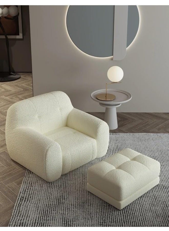 Generic Ultimate Comfort Trio Boucle Sofa Chair and Ottoman Set Luxurious Lounge Seating for Modern Living Spaces  - Image 3