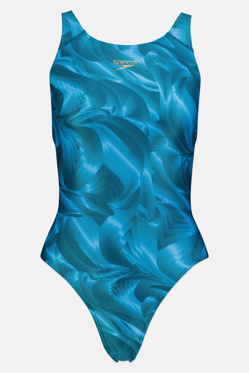 speedo Women Abstract Print One Piece Swimwear, Multicolor - Image 2