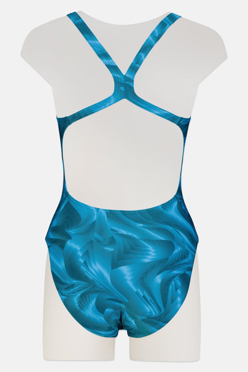 speedo Women Abstract Print One Piece Swimwear, Multicolor - Image 3