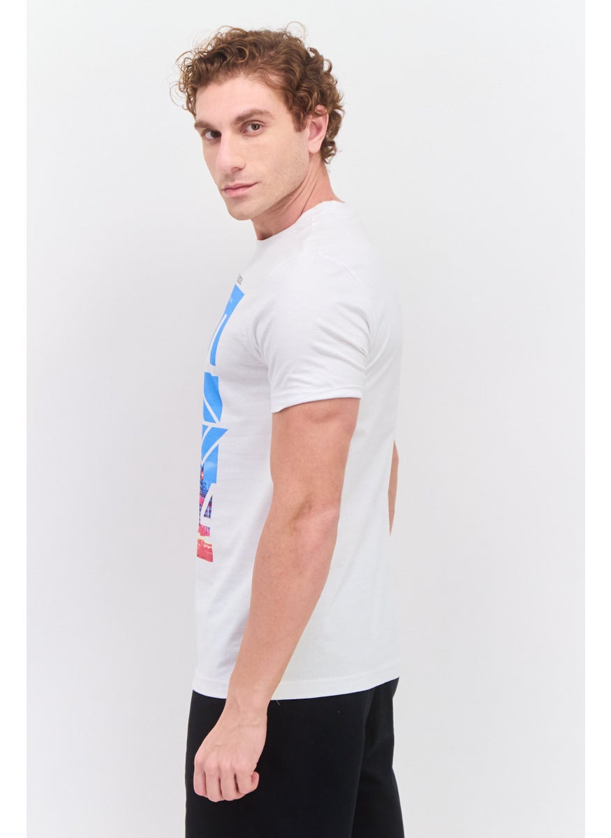 Free Soul - Men Crew Neck Short Sleeve Graphic Printed T-Shirt, White - Image 1