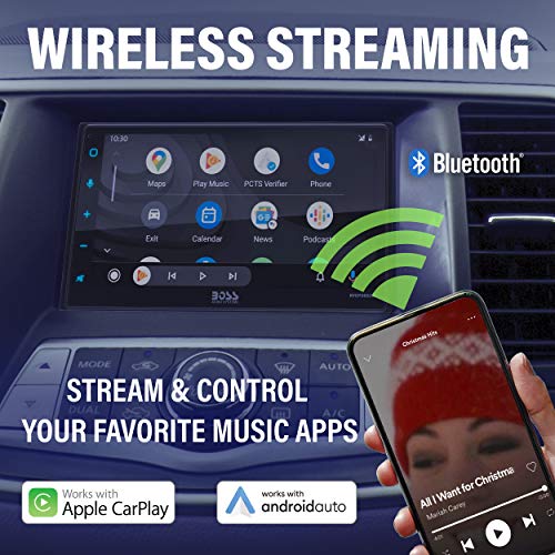 BOSS Audio Systems BVCP9850W Car Stereo - Wireless Apple CarPlay & Android Auto, Double Din, 6.75 Inch Touchscreen, Bluetooth, No DVD CD Player, AM/FM Radio Receiver, Wireless Remote Control - Image 3