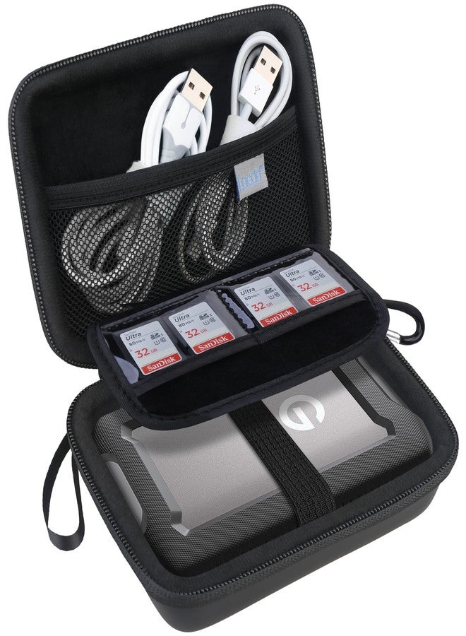 Lacdo Hard Drive Carrying Case for SanDisk Professional G-Drive ArmorATD - Rugged Portable External Hard Drive HDD USB-C USB 3.2 Gen 1 1TB 2TB 4TB 5TB 6TB Shockproof Protective Travel Bag, Black - Image 1