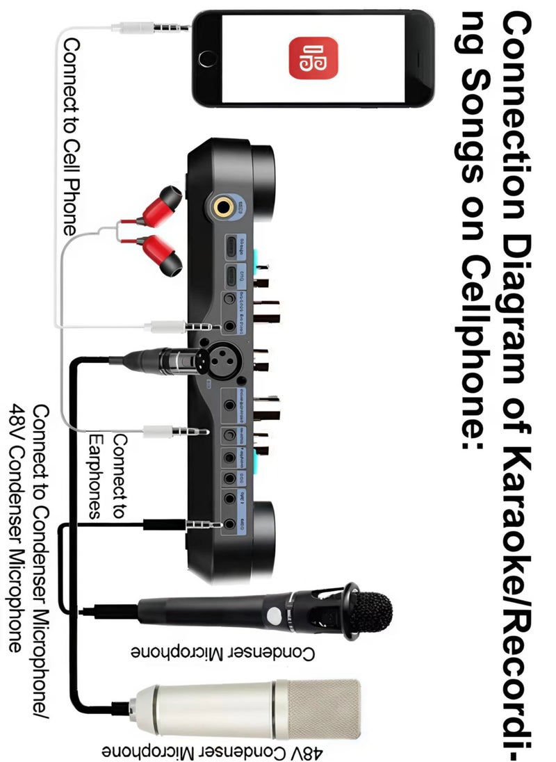 V20 Live Broadcast Equipment, Full Set Of Sound Card, Dedicated To Mobile Phone, Network Red Tiktok, Anchor Recording, Karaoke Microphone