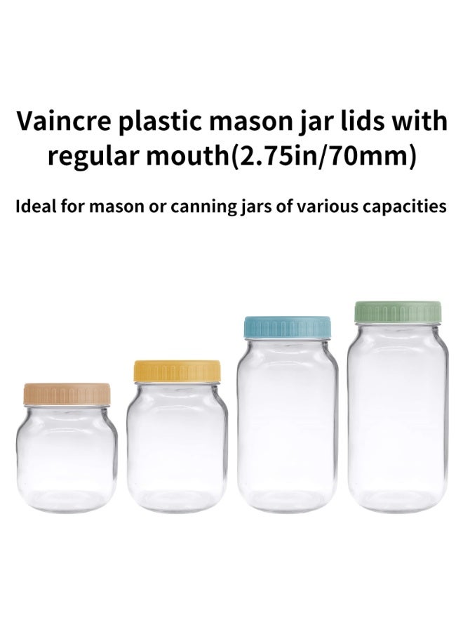 هومستر 8 قطع أغطية جرة ماكونية قياسية - أغطية جرة ماكونية متعددة الأغراض بتصميمات كافيار بألوان ماكون، بختم محكم لتخزين الطعام، الحرف اليدوية، وتنظيم المطبخ، أغطية سيليكون مقاومة للتسرب، أغطية قابلة لإعادة الاستخدام، 7 سم - Image 2