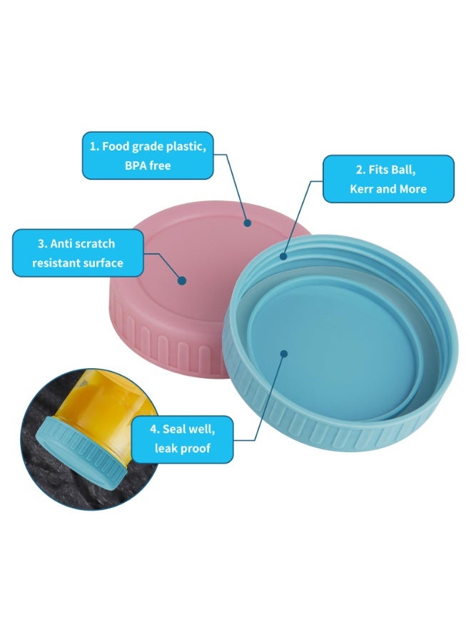 هومستر 8 قطع أغطية جرة ماكونية قياسية - أغطية جرة ماكونية متعددة الأغراض بتصميمات كافيار بألوان ماكون، بختم محكم لتخزين الطعام، الحرف اليدوية، وتنظيم المطبخ، أغطية سيليكون مقاومة للتسرب، أغطية قابلة لإعادة الاستخدام، 7 سم - Image 4