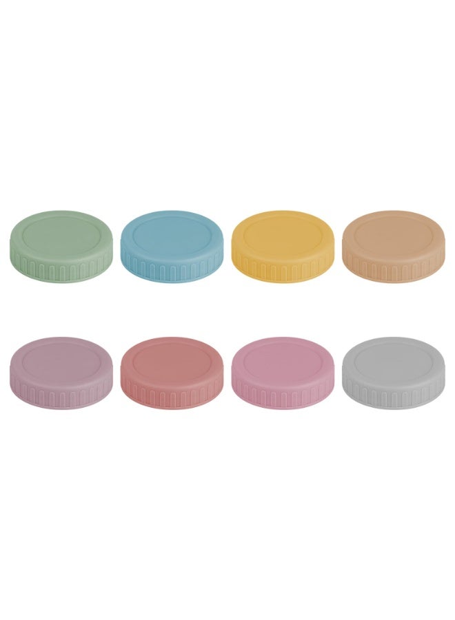 هومستر 8 قطع أغطية جرة ماكونية قياسية - أغطية جرة ماكونية متعددة الأغراض بتصميمات كافيار بألوان ماكون، بختم محكم لتخزين الطعام، الحرف اليدوية، وتنظيم المطبخ، أغطية سيليكون مقاومة للتسرب، أغطية قابلة لإعادة الاستخدام، 7 سم - Image 1