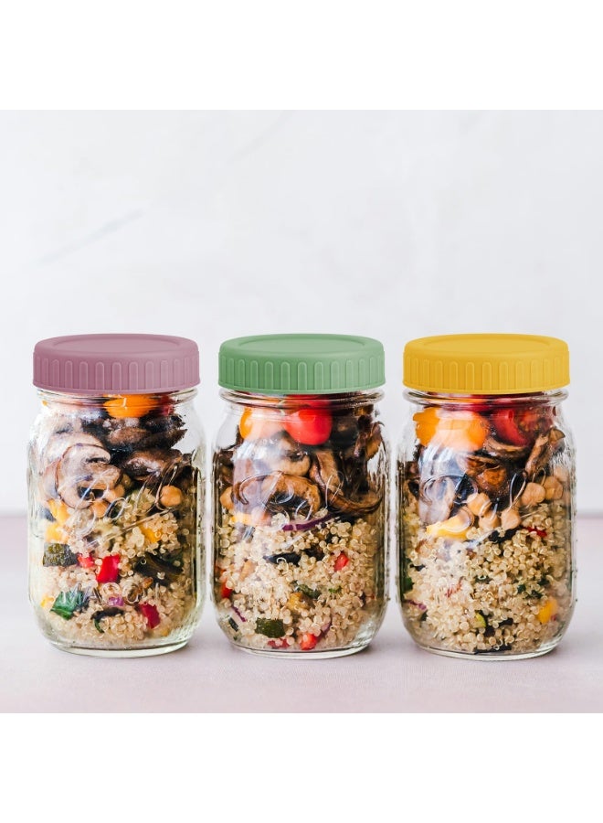 هومستر 8 قطع أغطية جرة ماكونية قياسية - أغطية جرة ماكونية متعددة الأغراض بتصميمات كافيار بألوان ماكون، بختم محكم لتخزين الطعام، الحرف اليدوية، وتنظيم المطبخ، أغطية سيليكون مقاومة للتسرب، أغطية قابلة لإعادة الاستخدام، 7 سم - Image 5