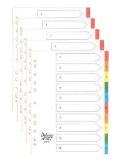 Deluxe Amt 5-Pack 10 Tab Paper Divider Multicolour  - Image 1