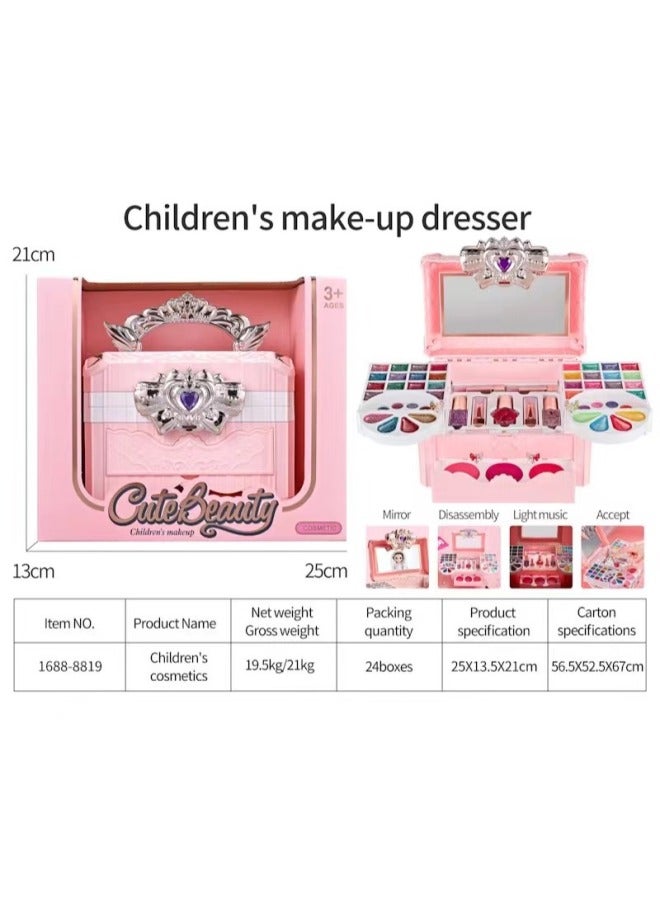 Toys Children's Cosmetics Play House Makeup Toys Suit Beckham Lori Factory-Color:【English Version Sealed Box】 Double Mirror + Doll - Image 3