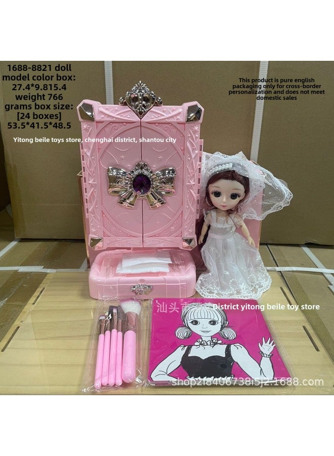 Toys Children's Cosmetics Play House Makeup Toys Suit Beckham Lori Factory-Color:【English Version Sealed Box】 Double Mirror + Doll - Image 1