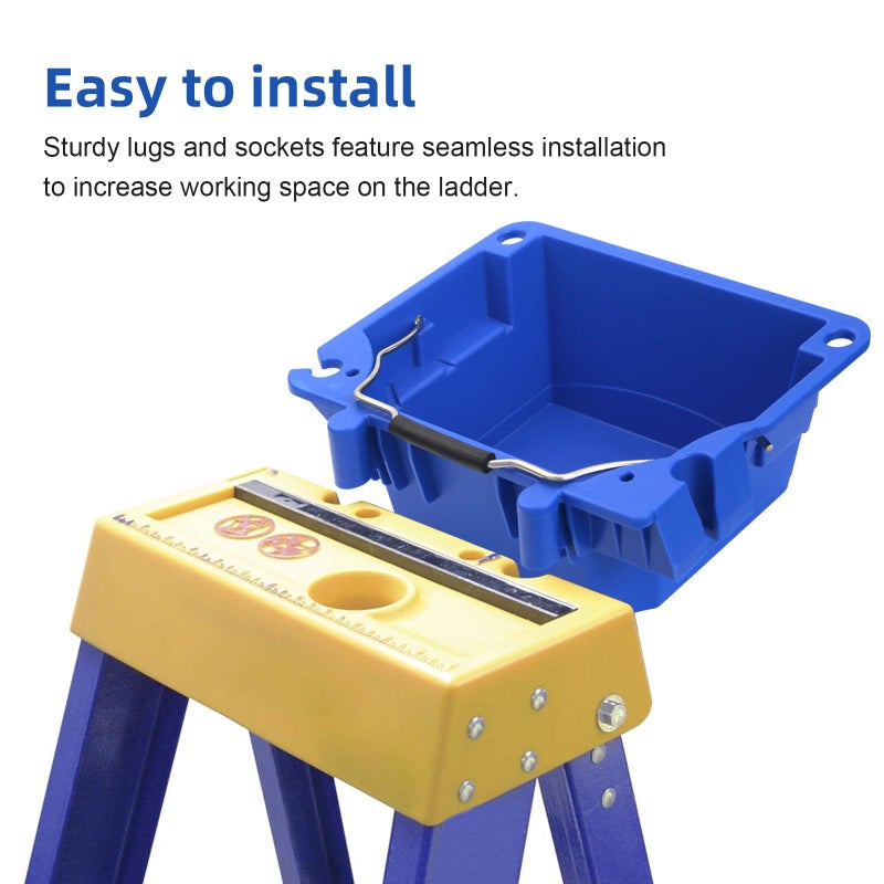 folosem AC52-UB Ladder Accessories Lock-in Job Bucket for Werner 6000 series, 6100 series, 6200 series, 6300 series,Blue - Image 5